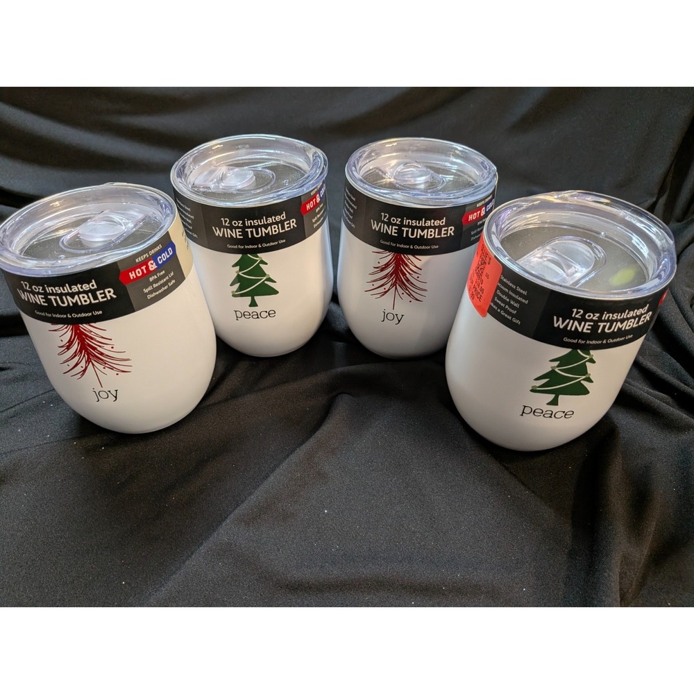 Set Of 4 12oz Stainless Steel Wine Tumbler Rose Quartz Gloss Cambridge